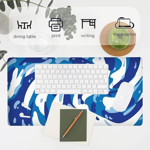 Fluid Pattern XXL Mouse Pad,Super Thick Waterproof Fluid Pattern Large Gaming Mousepad with Stitched Edge,Mouse Computer Desk Accessories,Non-Slip Base Mouse Keyboard Mat 800X400X4mm in Saudi Arabia