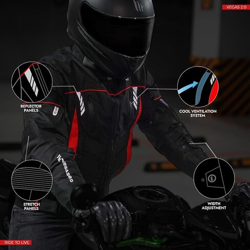 سترة دراجة نارية منسوجة للرجال من WD Motorsports Vegas 2.0، سترة لراكبي الدراجات النارية لجميع المواسم، سترات مدرعة CE ومقاومة للماء وواقية للدراجات النارية مع سحابات تهوية (أصفر، 3XL) in Kuwait
