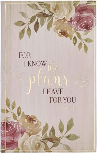 Christian Art Gifts Flexcover Journal | For I Know The Plans – Jeremiah 29:11 Bible Verse | Floral Inspirational Notebook w/128 Lined Pages, 5.5" x 8.5" in Saudi Arabia