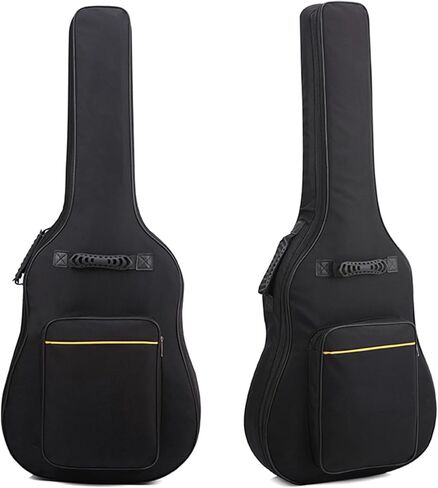حافظات جيتار صوتي مبطنة مقاس 41 بوصة، حقيبة جيتار صوتي مقاومة للماء، حقيبة جيتار صوتي مع حزام كتف قابل للتعديل، حقيبة جيتار ناعمة للسفر باللون الأسود (حقيبة صوتية) in Kuwait