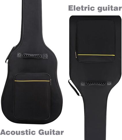 حافظات جيتار صوتي مبطنة مقاس 41 بوصة، حقيبة جيتار صوتي مقاومة للماء، حقيبة جيتار صوتي مع حزام كتف قابل للتعديل، حقيبة جيتار ناعمة للسفر باللون الأسود (حقيبة صوتية) in Kuwait
