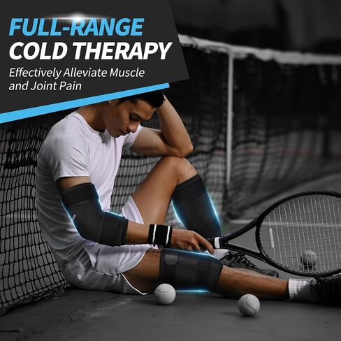 CAMBIVO Elbow & Knee Ice Pack for Injuries Compression Sleeve, Reusable Gel Cold Pack for Knee, Elbow, Ankle, Calf - Flexible Cold Wrap Recovery for Meniscus, ACL, MCL, Pain Relief in Saudi Arabia