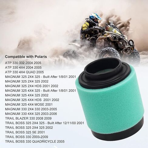 Air Filter 1253372 & Oil Filter 2520799 3084963 Compatible with Polaris Magnum 325 330 2x4 4x4 2001-2002 2003-2006 ATP 330 4x4 2004-2005 Trail Blazer 330 2008-2009 Trail Boss 325 330 2001-2009 in Saudi Arabia