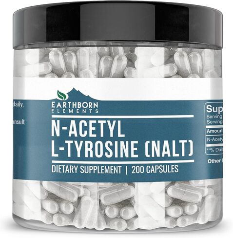 Earthborn Elements N-Acetyl L-Tyrosine (NALT) 200 Capsules, Pure & Undiluted, No Additives in Saudi Arabia