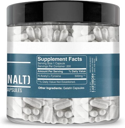 Earthborn Elements N-Acetyl L-Tyrosine (NALT) 200 Capsules, Pure & Undiluted, No Additives in Saudi Arabia