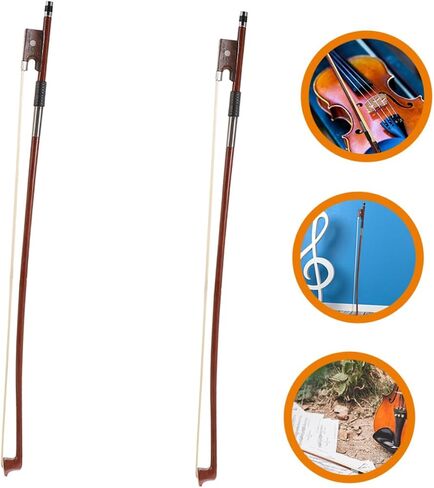 Vaguelly 2PCS الكمان العالمي القوس الموسيقي الكمان القوس مع شعر الحصان الكمان القوس القوس عصا الكمان القوس استبدال مكون أجزاء الأداة أداة استبدال الكمان القوس استبدال الموسيقى in Kuwait