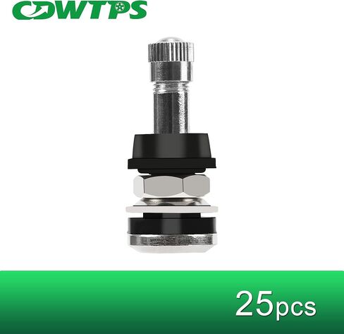 CDWTPS TR416 ساق الصمام المعدني للتركيب الخارجي يناسب فتحات حافة 0.453 و0.625 بوصة طويلة 1 1/2 بوصة (25 قطعة) in Saudi Arabia