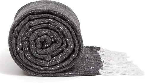 Americanflat 50x70 Authentic Mexican Throw Blanket - Falsa Blanket - Soft Cotton Throw Blanket for Indoor or Outdoor - Use as Yoga Rug, Meditation Blanket, or Beach Blanket - Gift Idea - Grey Stripes in Kuwait