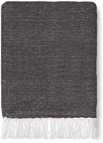 Americanflat 50x70 Authentic Mexican Throw Blanket - Falsa Blanket - Soft Cotton Throw Blanket for Indoor or Outdoor - Use as Yoga Rug, Meditation Blanket, or Beach Blanket - Gift Idea - Grey Stripes in Kuwait