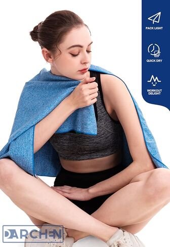 DARCHEN [5 Pack Gym Towels Accessories for Men, Quick Dry Sweat Towel for Workout Tennis Sports Exercise, Microfiber Silver Ion Towels Compact & Absorbent in Kuwait