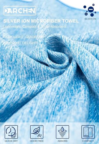 DARCHEN [5 Pack Gym Towels Accessories for Men, Quick Dry Sweat Towel for Workout Tennis Sports Exercise, Microfiber Silver Ion Towels Compact & Absorbent in Kuwait