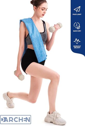 DARCHEN [5 Pack Gym Towels Accessories for Men, Quick Dry Sweat Towel for Workout Tennis Sports Exercise, Microfiber Silver Ion Towels Compact & Absorbent in Kuwait