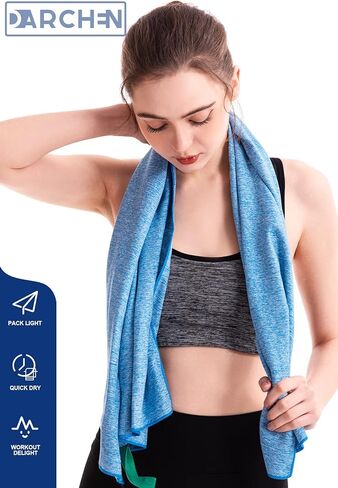 DARCHEN [5 Pack Gym Towels Accessories for Men, Quick Dry Sweat Towel for Workout Tennis Sports Exercise, Microfiber Silver Ion Towels Compact & Absorbent in Kuwait