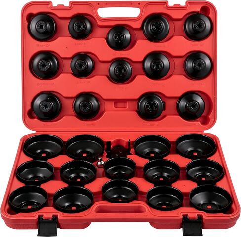 Oil Filter Socket Set, 30 Pcs, Steel, Black, 3-Jam Wrench in Saudi Arabia