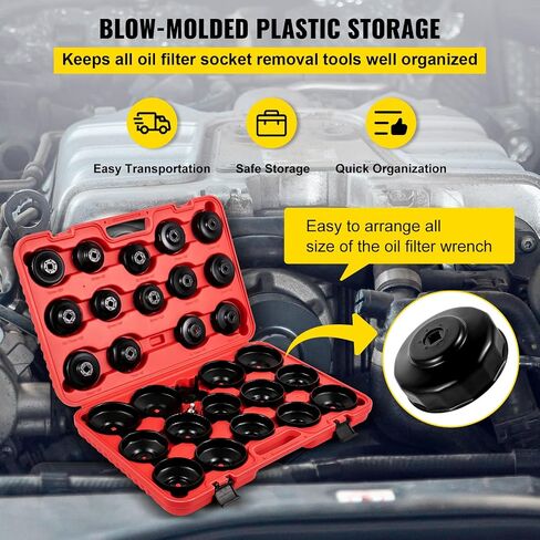 Oil Filter Socket Set, 30 Pcs, Steel, Black, 3-Jam Wrench in Saudi Arabia