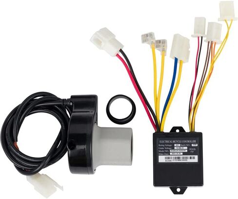 مجموعة وحدة التحكم والخانق لـ Razor E100 - وحدة التحكم OEM 24V البديلة وأجزاء الخانق الملتوية لـ Razor E100 (V10+)، E125 (V10+)، E150، eSpark - 7 موصلات، صمام خانق ذو 4 دبابيس، ZK2400-DP-FS in Kuwait