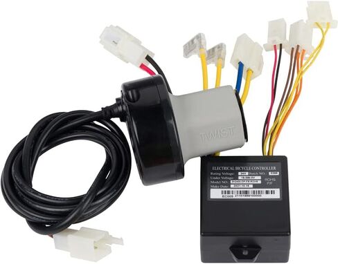 مجموعة وحدة التحكم والخانق لـ Razor E100 - وحدة التحكم OEM 24V البديلة وأجزاء الخانق الملتوية لـ Razor E100 (V10+)، E125 (V10+)، E150، eSpark - 7 موصلات، صمام خانق ذو 4 دبابيس، ZK2400-DP-FS in Kuwait