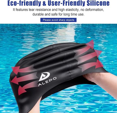 قبعة سباحة نسائية للشعر الطويل، قبعات سباحة من السيليكون السميكة عالية المرونة للنساء والرجال للجنسين والبالغين، قبعات سباحة للاستحمام مع سدادات الأذن ومشبك الأنف، تحافظ على شعرك جافًا in Kuwait