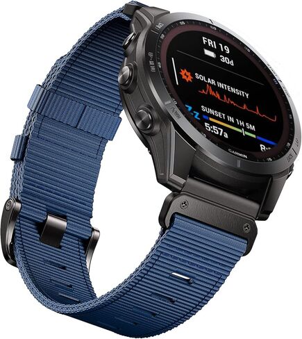 متوافق مع Garmin Fenix ​​5X/7X/Tactix 7 pro، سوار ساعة Quickfit من النايلون مقاس 26 مم لـ Garmin Fenix ​​3/3 HR، Fenix ​​5X Plus/6X/6X Pro/Tactix/Descent MK1/D2 Delta PX/D2 Charlie، أسود in Kuwait