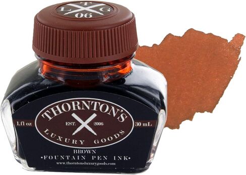 زجاجات حبر قلم حبر من Thornton's Luxury Goods مقاس 30 مل باللون البني مناسبة لجميع العلامات التجارية | إعادة تعبئة ممتازة للحبر المعبأ في زجاجات بمعايير دولية لأقلام الخط تعطي كتابة سلسة وحرية التدفق in Kuwait