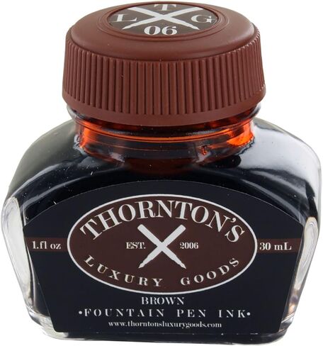 زجاجات حبر قلم حبر من Thornton's Luxury Goods مقاس 30 مل باللون البني مناسبة لجميع العلامات التجارية | إعادة تعبئة ممتازة للحبر المعبأ في زجاجات بمعايير دولية لأقلام الخط تعطي كتابة سلسة وحرية التدفق in Kuwait