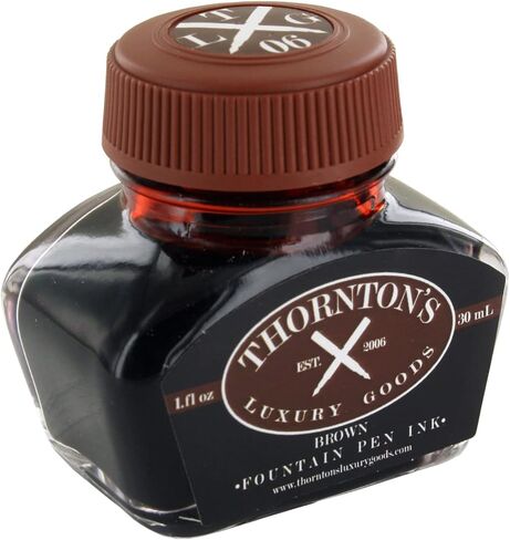 زجاجات حبر قلم حبر من Thornton's Luxury Goods مقاس 30 مل باللون البني مناسبة لجميع العلامات التجارية | إعادة تعبئة ممتازة للحبر المعبأ في زجاجات بمعايير دولية لأقلام الخط تعطي كتابة سلسة وحرية التدفق in Kuwait