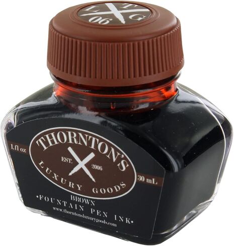 زجاجات حبر قلم حبر من Thornton's Luxury Goods مقاس 30 مل باللون البني مناسبة لجميع العلامات التجارية | إعادة تعبئة ممتازة للحبر المعبأ في زجاجات بمعايير دولية لأقلام الخط تعطي كتابة سلسة وحرية التدفق in Kuwait