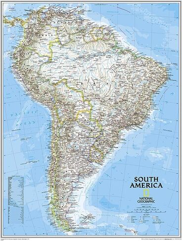 National Geographic South America Wall Map - Classic - Laminated (23.5 x 30.25 in) (National Geographic Reference Map) in Saudi Arabia