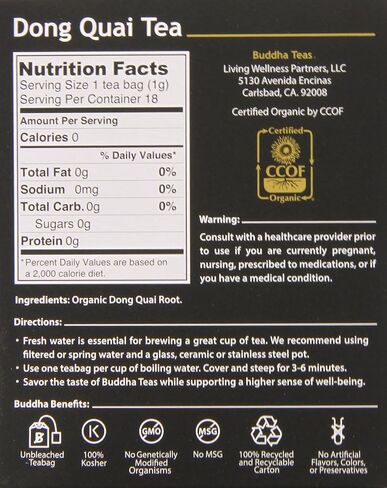 Buddha Teas Dong Quai Tea, 18 Count (Pack of 6) in Saudi Arabia
