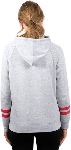 Ultra Game Women's Soft Fleece Pullover Hoodie Sweatshirt with Varsity Stripe in Saudi Arabia