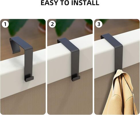 12 PCS Over The Door Hook Office Cubicle Hangers Cubicle Walls Hooks, Universal Panel Partition Metal Hooks for Hanging File Bins, Keys, Whiteboard, Black (Small) in Saudi Arabia