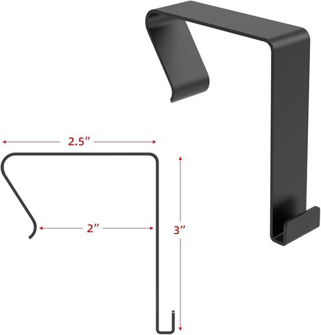 12 PCS Over The Door Hook Office Cubicle Hangers Cubicle Walls Hooks, Universal Panel Partition Metal Hooks for Hanging File Bins, Keys, Whiteboard, Black (Small) in Saudi Arabia