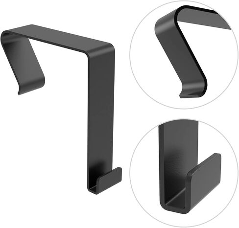 12 PCS Over The Door Hook Office Cubicle Hangers Cubicle Walls Hooks, Universal Panel Partition Metal Hooks for Hanging File Bins, Keys, Whiteboard, Black (Small) in Saudi Arabia