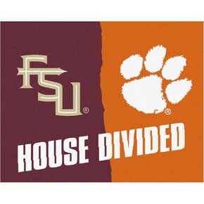 FANMATS 20413 Florida State / Clemson House Divided Rug - 34 in. x 42.5 in.