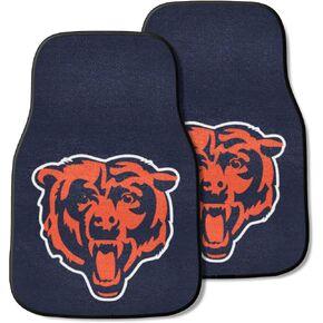 FANMATS 39970 NFL - Chicago Bears 2-pc Carpet Car Mat Set for Front Seats | Navy Blue | 17"x27" | Bear Head Logo