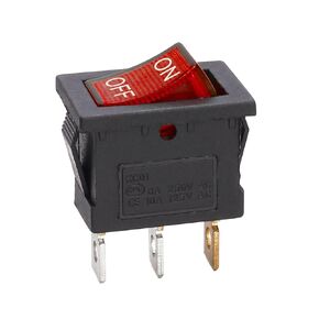 Baomain 5 Pcs Red Light Illuminated ON/Off 2 Position SPST Boat Rocker Switch 3 Pin