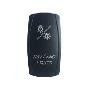 NAV/ANC Lights Rocker Switch On-Off-ON Blue LED Dpdt/7 pins 12v/24v Waterproof IP 66 Marine Boat Car
