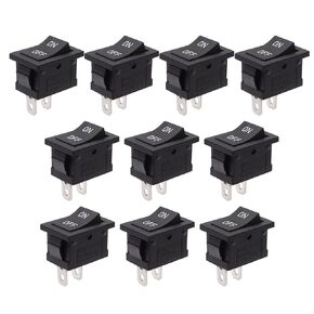 mxuteuk 10pcs Snap-in Boat Rocker Switch Toggle Power SPST ON-Off 2 Pin AC 250V/10A 125V/12A, Use for Car Auto Boat Household Appliances 1 Years Warranty KCD1-1-101-ON/OFF