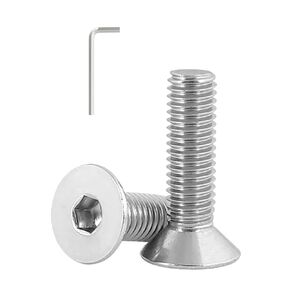 5/16-18 × 4''(8 Pack) Flat Head Hex Socket Cap Screws Bolts, 304 Stainless Steel 18-8, Hex Drive, Bright Finish, Fully Machine Thread