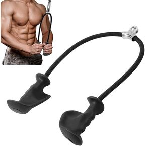 Ergonomic Tricep Rope with Handle, 38 Inch Anti-Slip Tricep Pull Down Attachment, Tricep Rope Cable Attachment for Gym, Rope Attachment for Cable Machine