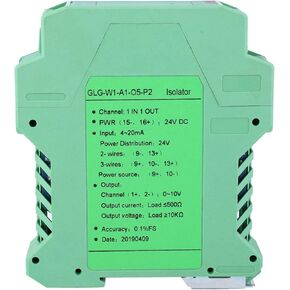 DC Current Isolation Transmitter, DC 24V DC Current Isolator Transmitter 4-20mA PLC Detect Conditioner for Industrial Equipment (One in one out 4-20mA to 0-10V)