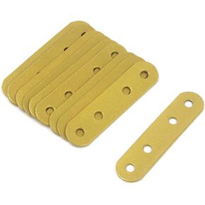 10-Pack Gold Straight Braces 2.95" x 0.71" Flat Straight Brace Brackets Iron Mending Plate Connector Joining Bracket with Screws