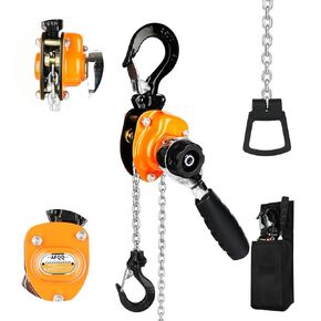 Mnin Chain Hoist 1/4 Ton Chain Hoist 550 Lbs Capacity 10Ft Lift G80 Chain 2 Heavy Duty Hooks ，Chain Come Along Lever Chain Hoist Suitable for Warehouse Garage auto Machinery