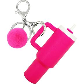 Mini Tumbler Keychain,Cute Girl Mini Cup for Stanley Cup Women Backpacks Handbag Car Ring School Bag,Lip Balm Holder