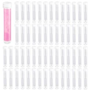 100PCS 10ml Clear Plastic Test Tubes with Caps, Sample Frozened Test Tubes Vials Seal Cap Container for Laboratory School Scientific Experiments, Liquid Storage
