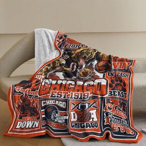 Football Blanket 60" x 50", City Sports Football Fans Gifts for Team Fans, Football Stuff for Football Lovers Bedroom Decor Sofa Couch Bed
