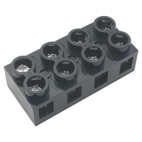 1 Pcs Black 500V 60A 4 Position Double Row Screw Terminal Block Double Row Electrical Barrier Panel Applicable to Household Appliances, Electronic Circuits and Machines Wire Connection