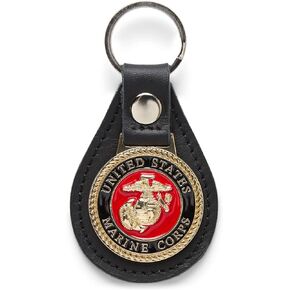 OODA U.S. Marine Corps USMC Leather Keychain (Black)