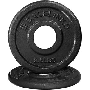 Balelinko 2-inch Olympic Grip Plate Cast Iron Weight Plate for Strength Training, Weightlifting and Crossfit, Sold in Single or Pair - 2.5LB-45LB
