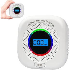 Carbon Monoxide Detectors,Carbon Monoxide Alarm/Monitor Battery Operated with Light&Digital LCD Display, Portable Traval CO Detector Alarm for Home,Bedroom,Office,RV,Warehouse